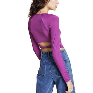 Bar III Vibrant Fuchsia Ribbed Crop Top size L